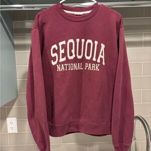 Sequoia National Park Unwind Maroon Crewneck by League Size L